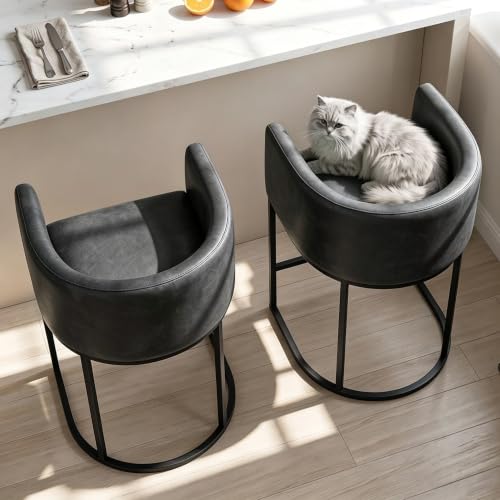 26" H Counter Height Bar Stools Set of 4 (Black / Set of 4)