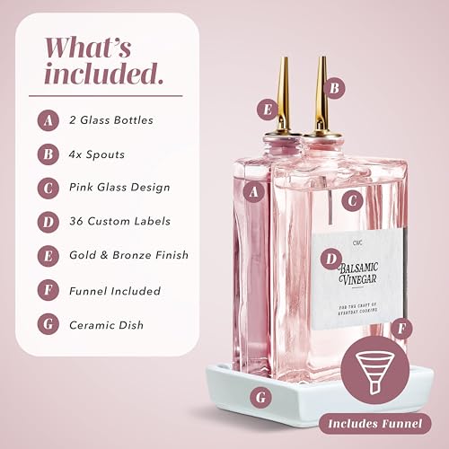 Olive Oil Dispenser Bottle (Pink / 2 Pack)
