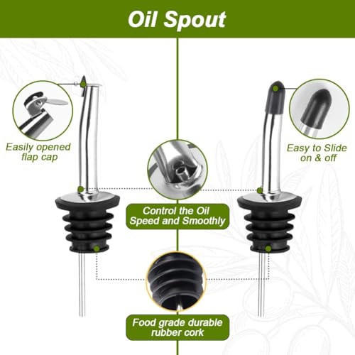 2 Pack Olive Oil Dispenser Bottle Set (Green - 2 PCS)