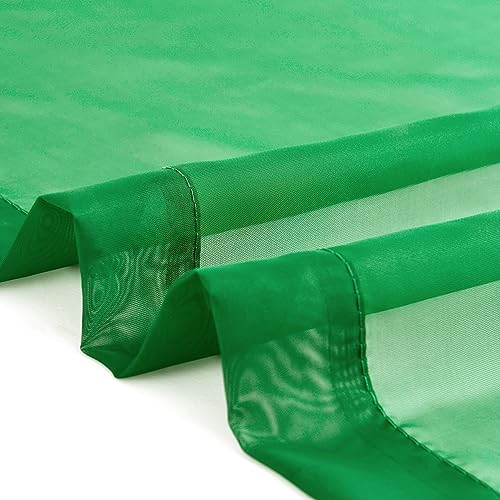 Sheer Voile Window Treatment Rod Pocket Curtain Panels for Kitchen Bedroom Living Room Drapes Sunlight Filtering Privacy Semi Home Decor Assorted Colors Sizes (Green / 52"W x 45"L (Pack of 2))