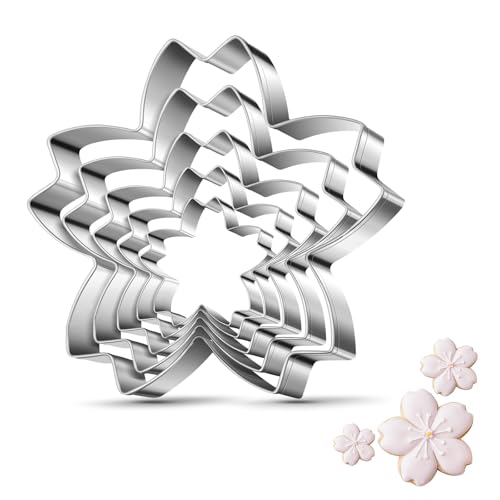 Cherry Blossoms Flower Style Cookie Cutter Christmas Biscuit Cutters New Year’s Day DIY Baking Mold (F-Cherry blossoms)