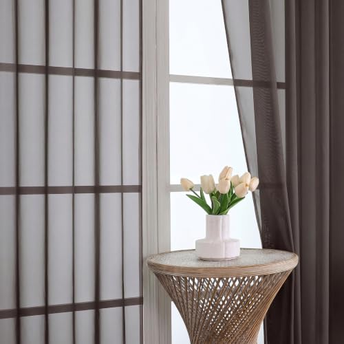 Chocolate Bedroom Curtains 2 Panel Sets 90 Inch Length (Chocolate / 59"W x 90"L (Pack of 2))