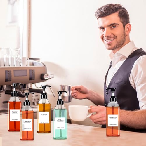 6 Pcs Syrup Dispenser Bottles (25.4 oz / Prismatic)