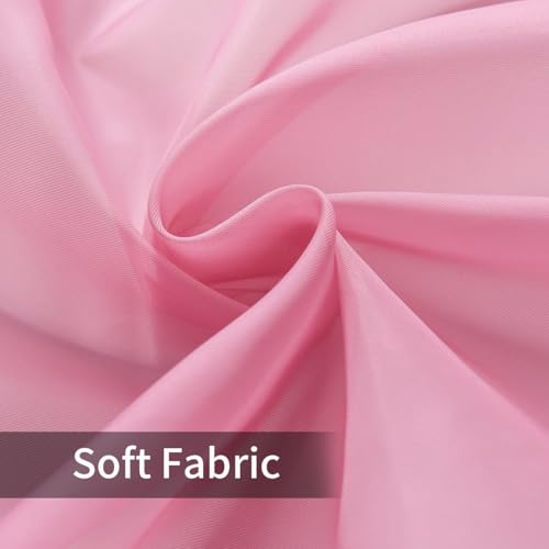 Solid Sheer Rod Pocket Curtain Voile Draperies 2 Panels White Beige Black Grey Coffee 52 Inch Width 108 Inch Long 1 Pair for Kitchen Bedroom Children Living Room Yard (Pink / 52"W x 108"L (Pack of 2))
