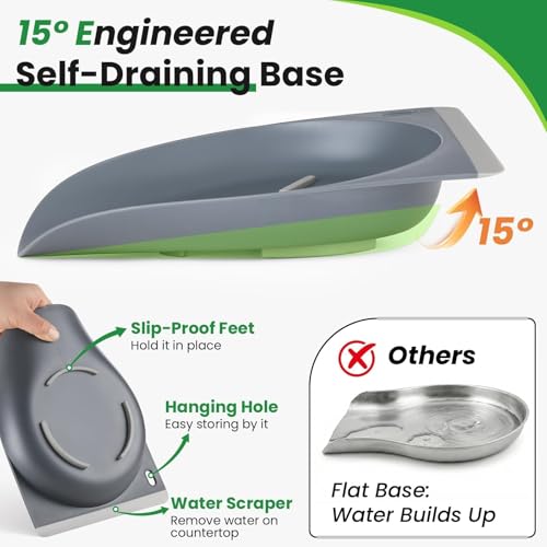 3.5QT Hands Free 304 Stainless Steel Strainer and Colander with Self