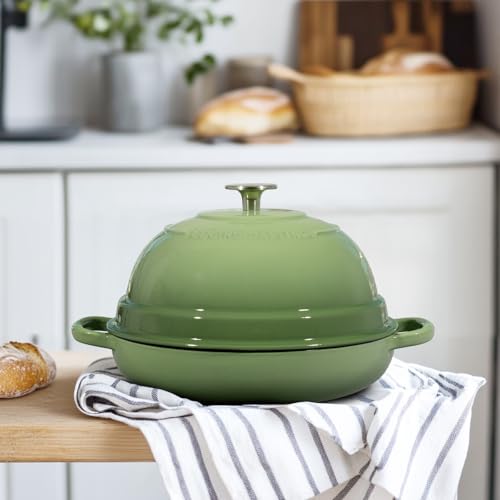Enameled Cast Iron Dutch Oven Pot with Lid (Pistachio Green)