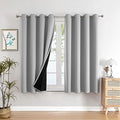 100% Blackout Curtains for Bedroom 54 Inches Long 2 Panels Set (52"W x 54"L (Pack of 2) / Light Grey)