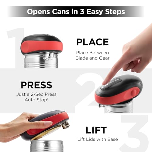One-To-Go Electric Can Opener, Red (Red with Black)