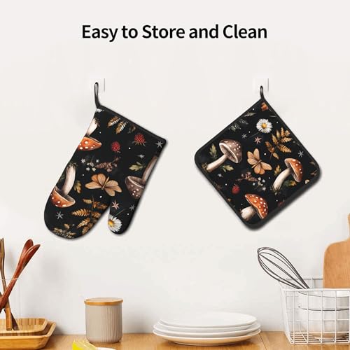 Mushroom Oven Mitts Set (Vintage Mushroom)