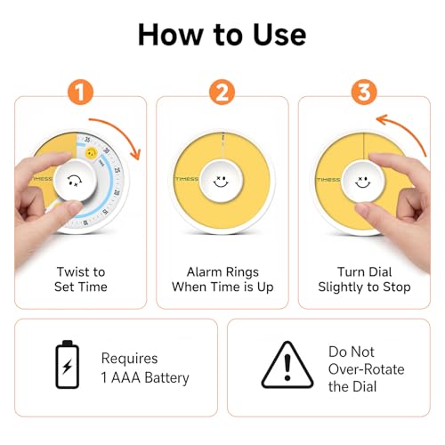 60 Minute Visual Timer with Twist (White Smile)