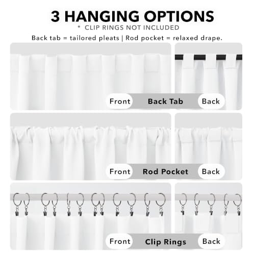 Blackout Curtains for Bedroom (Pure White/Total Blackout / 42"W x 45"L (Pack of 2))