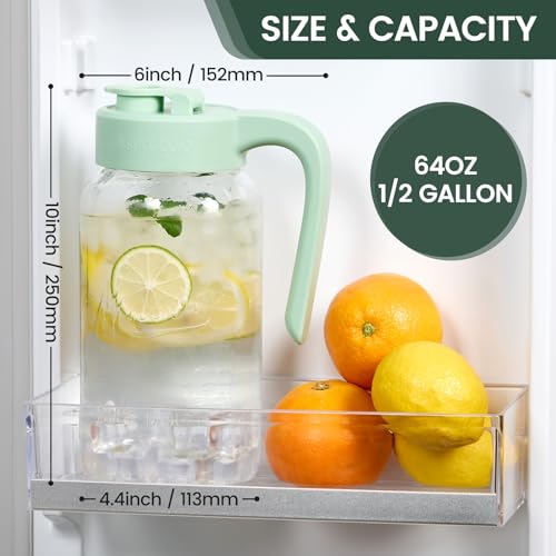Mason Jar Pitcher (Green)