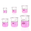 Upgrated 6 Size Low Form Glass Beaker Set (6 Sizes: 25/50/100/250/500/1000ml)
