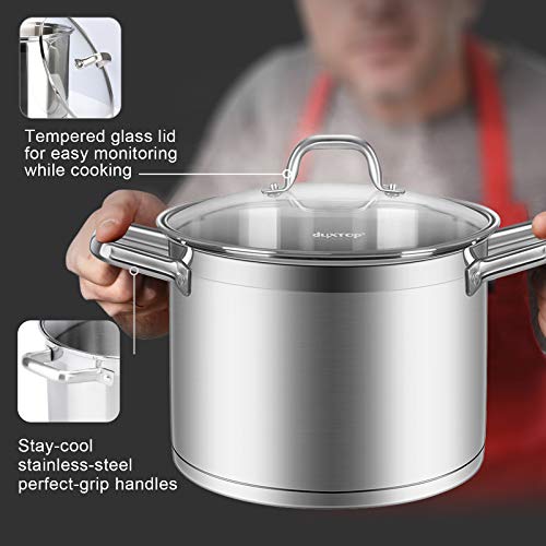 Stainless Steel Stock Pot with Lid (9.1 Quarts)