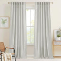 Linen Semi Sheer Curtains for Bedroom Living Room 84 inches Long (H - Grey / 52"W x 84"L (Pack of 2))