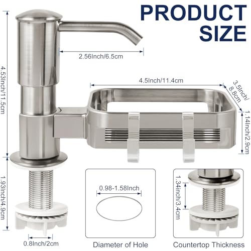 Soap Dispenser for Kitchen Sink (Brushed Nickel)