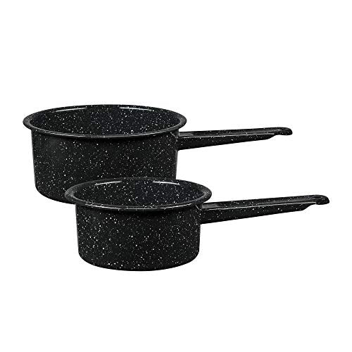 Saucepan Set 1 Qt & 2 Qt (1-Quart & 2-Quart / 1 qt & 2 qt Open Saucepan Set / Speckled Black)