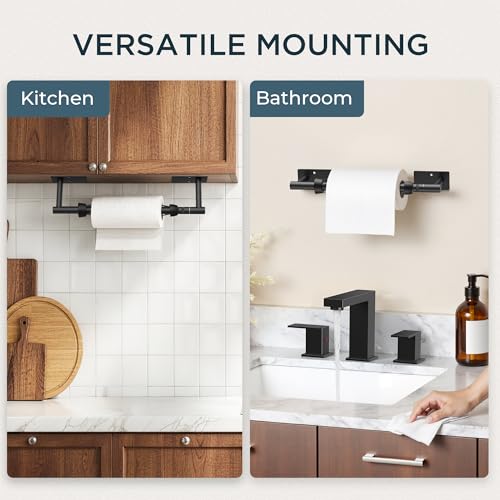 Paper Towel Holder Under Cabinet (Matte Black)