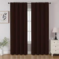 Blackout Curtains 108 inch Length 2 Panels Set (Chocolate / 52"W x 108"L (Pack of 2))