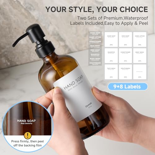 2 Pack Kitchen Soap Dispenser Set (Amber)