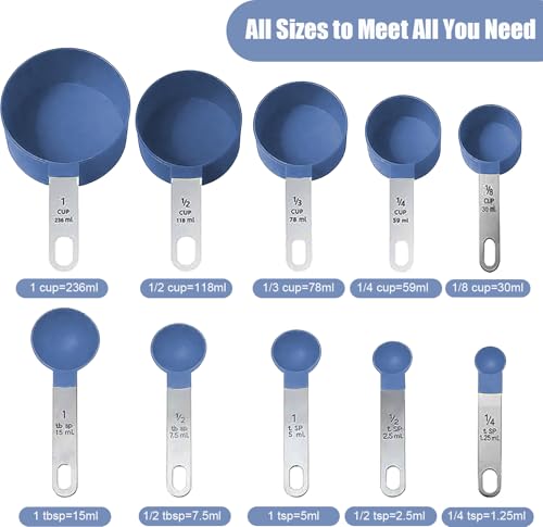 Measuring Cups and Spoons Set (Blue)