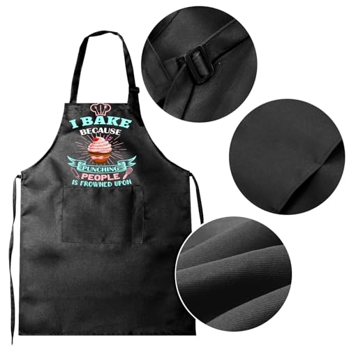 Funny Baking Aprons for Women with Pocket (Apron-baking Adjustable)