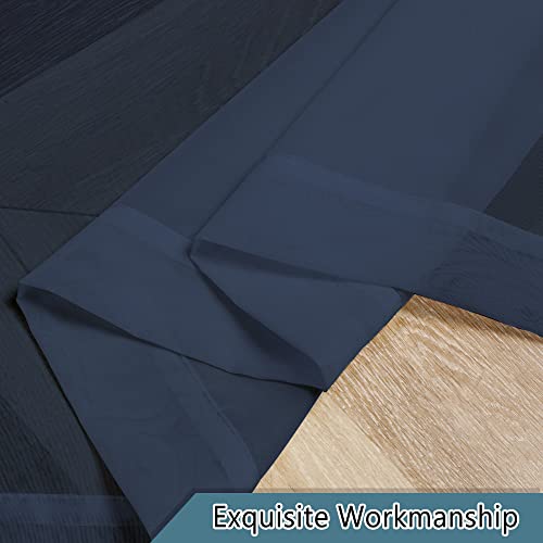 Navy Blue Window Valance 14 Inches Long 2 PCS (Navy Blue / 40"W x 14"L (Pack of 2))