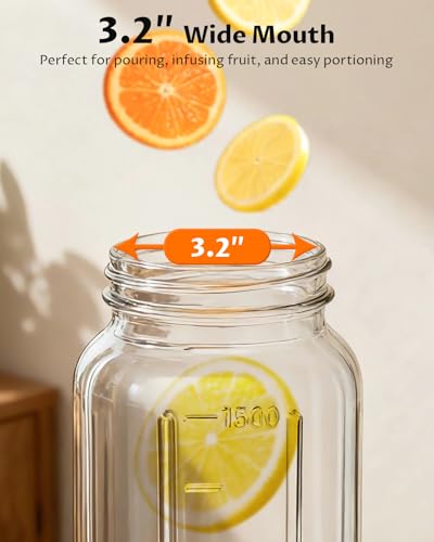 64oz Mason Jar Pitcher (White / 64 Ounces)