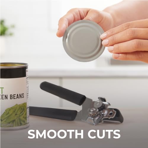 Slip Resistant Stainless Steel Manual Can Opener (Pitch Black)