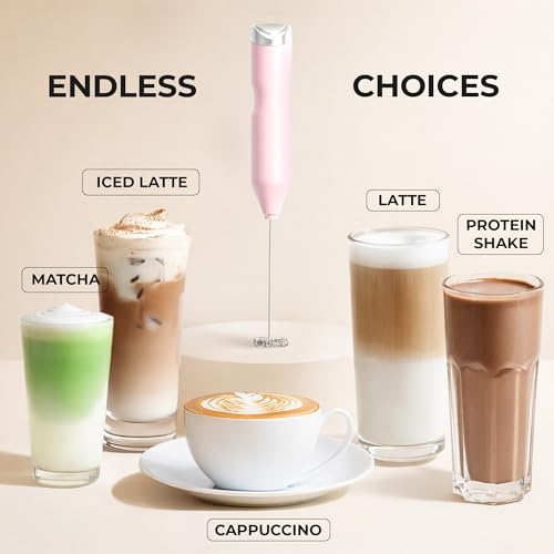 Powerful Frother Wand AA Batteries Included (Cherry Blossom Pink / Majestic Frother)