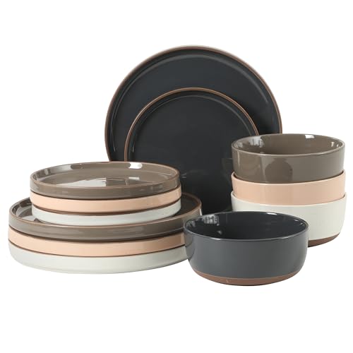 Northrock Stoneware Dinnerware Set (Assorted Colors (Northrock) / Service for 4 (12pcs))