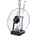 Versatile Pot Lid Ladle Holder Multipurpose Spatula Pad Book Cutting Board Spoon Rest Kitchen Utensils Drip Tray Washable Durable Stable Tack (Black / Medium)