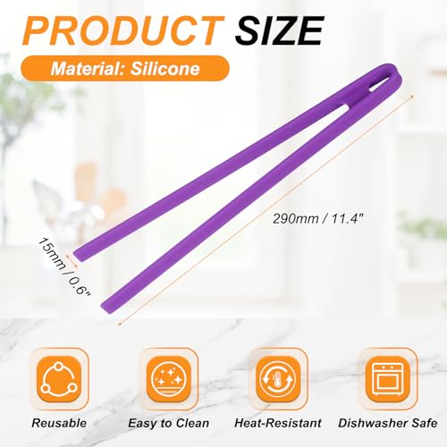 11.4" Silicone Toast Tongs (Purple / 11.4")