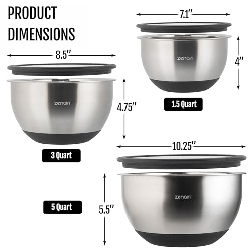 Stainless Steel Mixing Bowls with Glass Lids