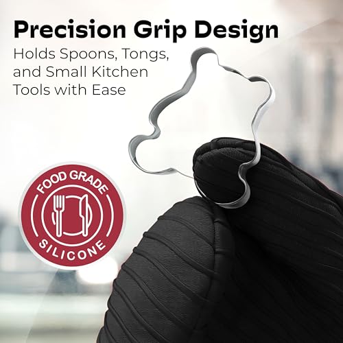 Silicone Mini Oven Mitts (Black / 10")