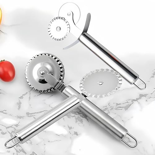 3 PCS Stainless Steel Pastry Wheel Cutter