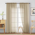 Taupe Sheer Curtains 90 Inches Long 2 Panels (42"W x 90"L (Pack of 2) / Taupe)