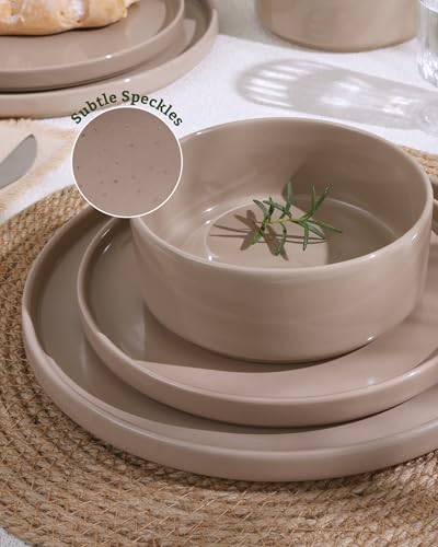 Nebula 24 Piece Dinnerware Set with Pasta Bowls (Cinnamon Brown / Service for 6 (Include Pasta Bowls))