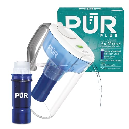 Plus 7 Cup Water Filter Pitcher for Fridge (Pitcher / White)