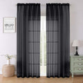 Black Sheer Curtains 90 Inches Long 2 Panels (Black / 59"W x 90"L (Pack of 2))