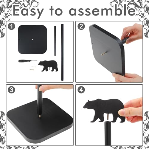Paper Towel Holder Wooden Standing Countertop (Black Bear)
