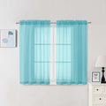 Aqua Sheer Curtains 45 Inch Long 2 Panels (Aqua / 42"W x 45"L (Pack of 2))