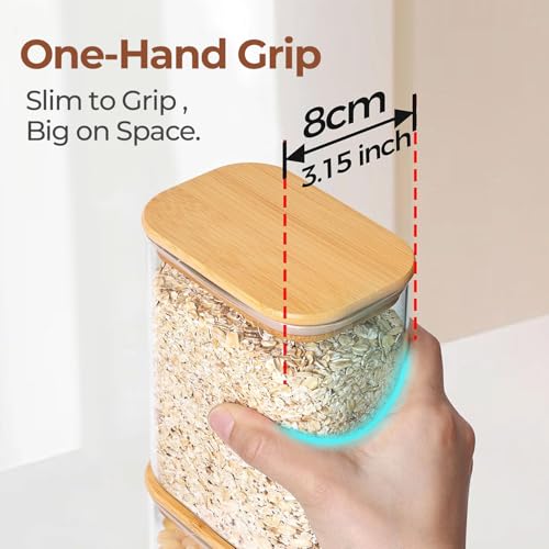 Glass Storage Containers with Lids 1.8 Qt (1.8 qt x 3)