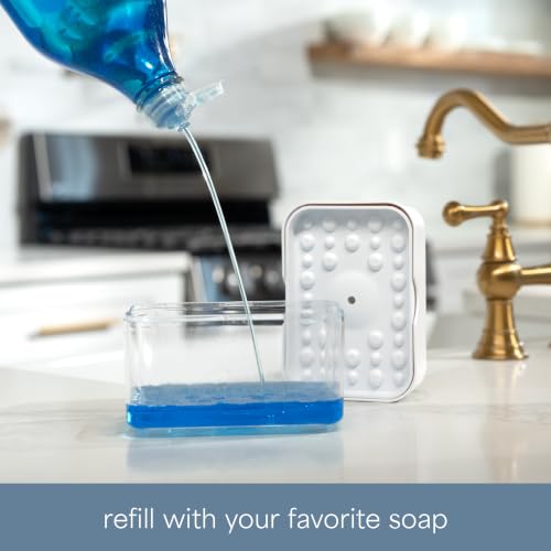 Dish Soap Dispenser and Sponge Holder (Matte White)