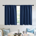 Short Blackout Privacy Curtains 30 inch Long for Bathroom Window (Navy Blue / 42"W x 30"L (Pack of 2))