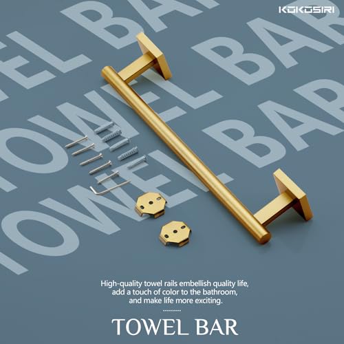 Hand Towel Bar Bathroom Towel Holder for Bath Kitchen Cabinet Towel Ring 12 Inch Brushed Gold Stainless Steel B4005BG (Brushed Gold / 12-Inch)