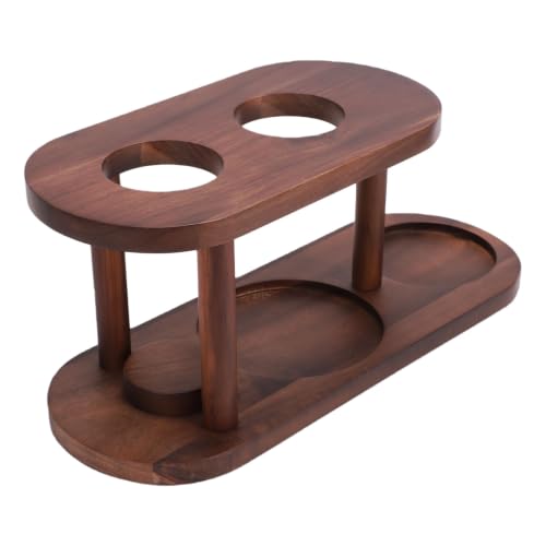 Pour Over Coffee Station Solid Wood Coffee Dripper Stand 14.6 x 6.5in Elevated Brewing Platform Stable Display Organizer for Home Office Bar