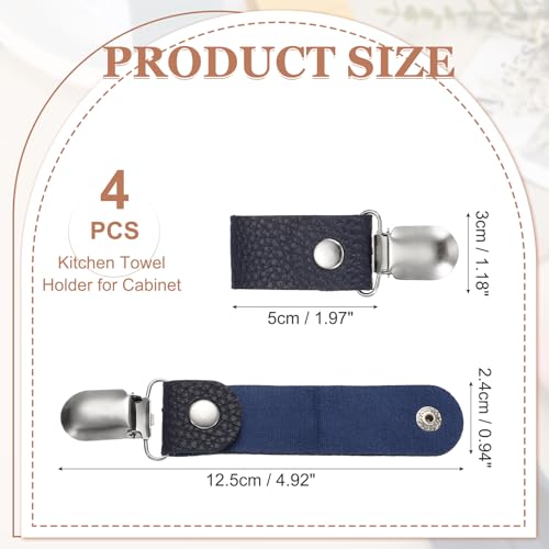 4 Pcs Towel Ring Holder with Clip (Dark Blue)