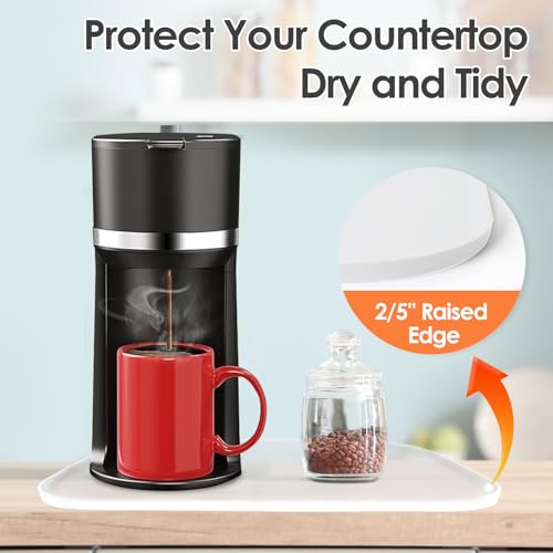 Silicone Coffee Maker Mat with Lip for Countertops (Translucent / 24'' x 16'')