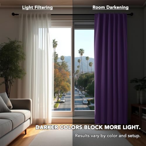 Blackout Curtains for Bedroom (Purple Grape / 52"W x 45"L (Pack of 2))